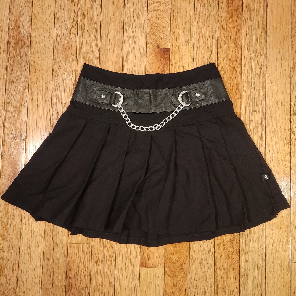 Royal Bones by Daang Goodman Black Pleated Skirt with Chain